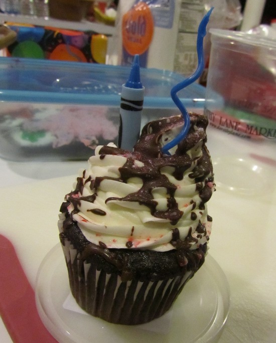 Cupcake and two (unlit) candles