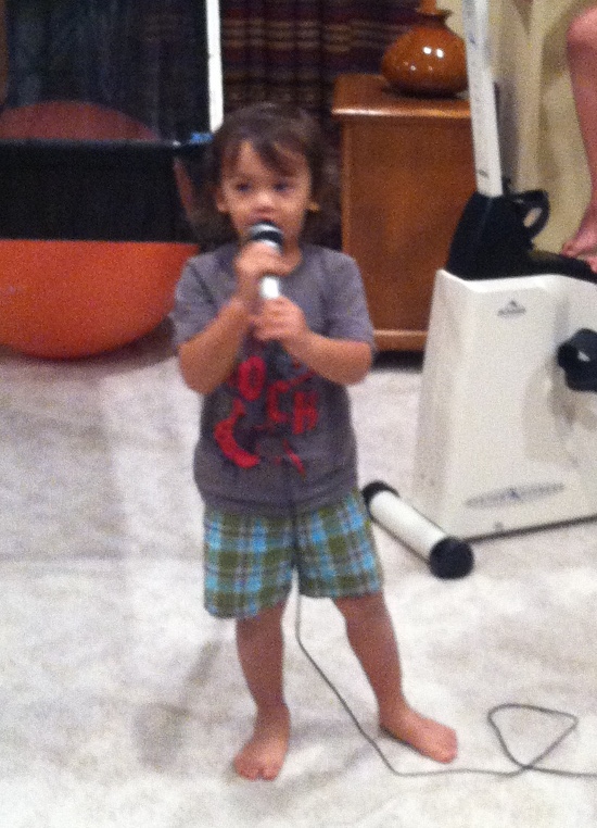 Slobbery karaoke baby