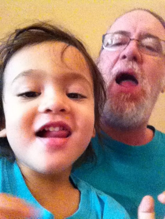 Funny face selfie with Papa