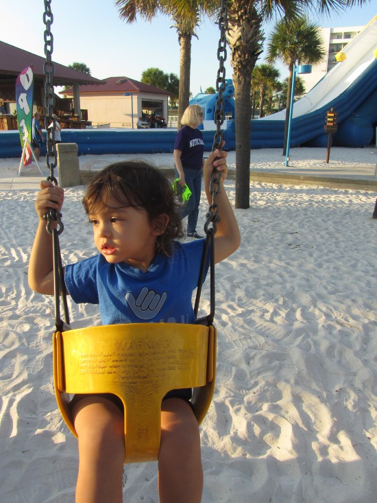 ...and enjoys the swings