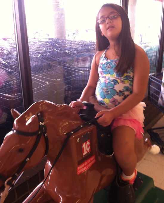 Yaya on Sandy the horse