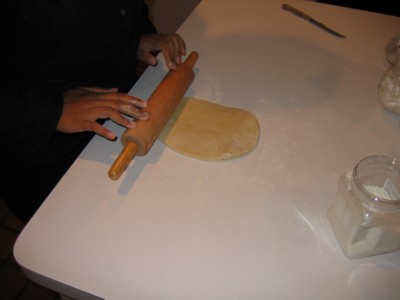 Begin rolling the dough