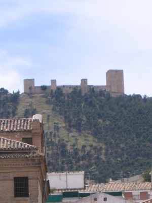 Castillo from downtown Jaen