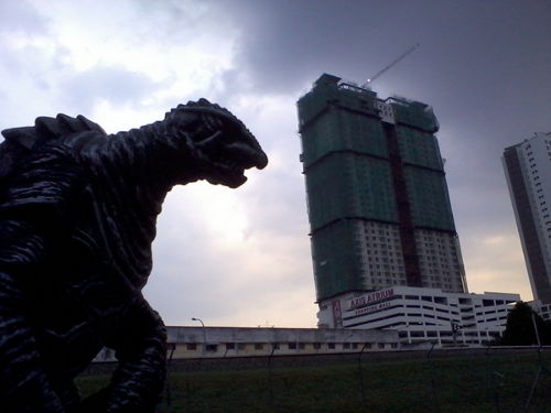 Gamera has a bone to pick with the Pandan Indah train station