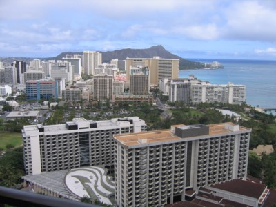 Honolulu, with Diamondhead in the background