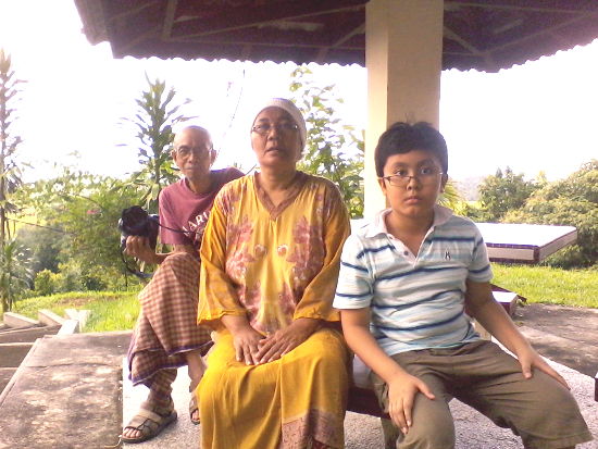 Irfan and his beloved grandparents at the gazebo. We had breakfast here the next morning