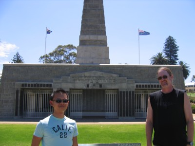 Vin and EJ by the Cenotaph