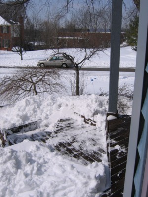 Front porch shoveled