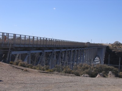 View of the bridge across the gorge