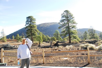 Mak with Sunset Crater in the background