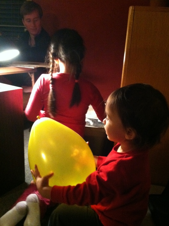 Yaya and Adik loved the DJ and the twin turntables (vinyl!) at the party. And balloons of course.