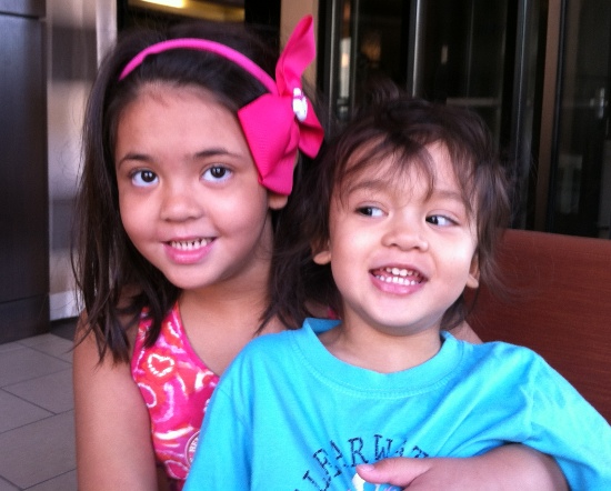 I love this photo of Yaya and Adik at the hotel lobby