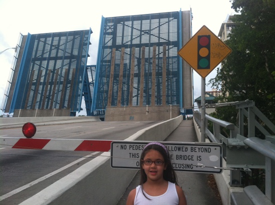 The drawbridge goes up over the Intra-coastal Canal in Fort Lauderdale