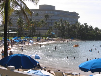 Hilton's private beach