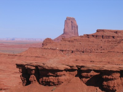Rock and Butte in the distance