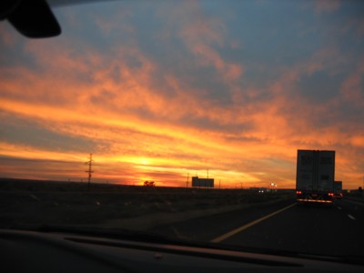 Sunset on the I-40 towards Flagstaff